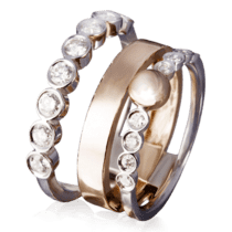 обзорное фото Кольцо с бриллиантами 024078  Золотые кольца с бриллиантами