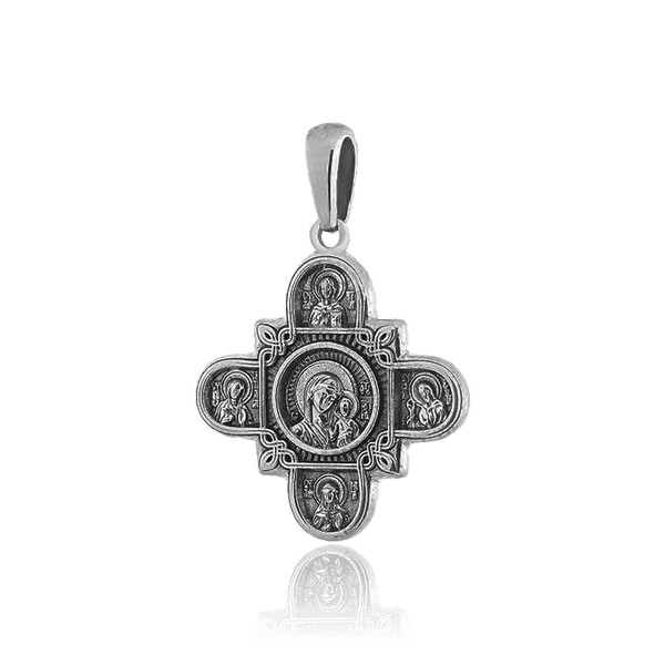 Серебряный крестик Господь Вседержитель. Казанская икона Божией матери и восемь святых 030623 детальное изображение ювелирного изделия Серебряные подвески крестики Серебряный крестик Господь Вседержитель. Казанская икона Божией матери и восемь святых 030623 детальное изображение ювелирного изделия Серебряные подвески крестики