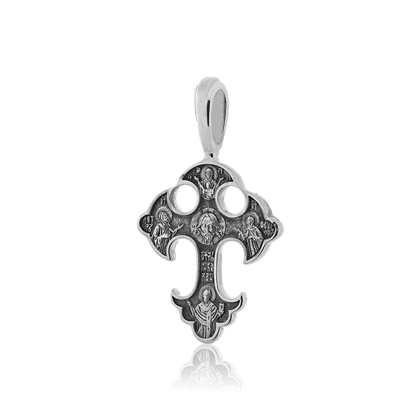 Серебряный крест Спас Нерукотворный. Прп Петр и Феврония. Николай Мирликийский 030640 детальное изображение ювелирного изделия Серебряные подвески крестики Серебряный крест Спас Нерукотворный. Прп Петр и Феврония. Николай Мирликийский 030640 детальное изображение ювелирного изделия Серебряные подвески крестики