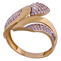 оглядове фото Золоте кільце з цирконієм 2018