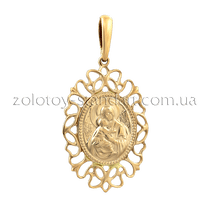 обзорное фото Золотой подвес Богородица 1,4,0773  Золотые подвески иконки
