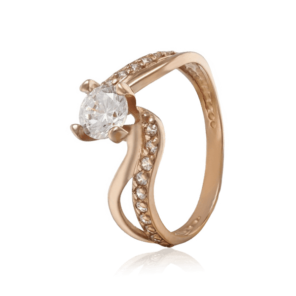 Золотое кольцо с фианитами 028564 детальное изображение ювелирного изделия Золотые кольца с фианитом Золотое кольцо с фианитами 028564 детальное изображение ювелирного изделия Золотые кольца с фианитом