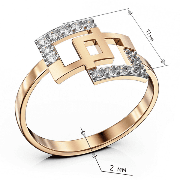 кольцо с квадратами фианит кольцо с квадратами фианит