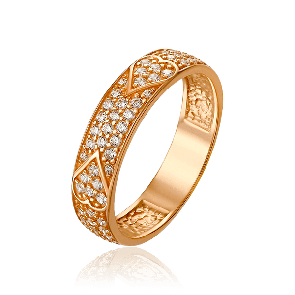 Золотое кольцо с россыпью фианитов Золотое кольцо с россыпью фианитов