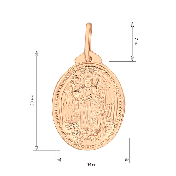 Ладанка Ангел Хранитель из красного золота 585 пробы без вставки купить Ладанка Ангел Хранитель из красного золота 585 пробы без вставки купить
