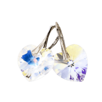 оглядове фото Срібні сережки Аквамаринова ніжність з Кристалами Сваровскі 025275