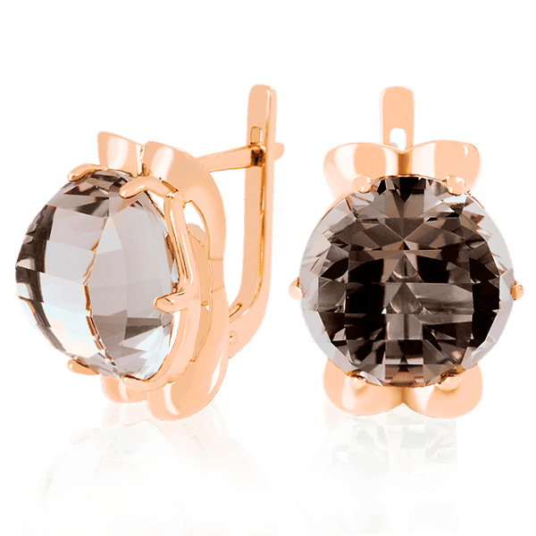 Золотые серьги с раухтопазом 023508 детальное изображение ювелирного изделия Золотые серьги с раухтопазом Золотые серьги с раухтопазом 023508 детальное изображение ювелирного изделия Золотые серьги с раухтопазом