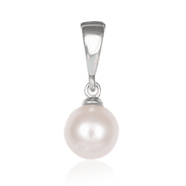 обзорное фото Серебряный кулон с жемчугом 024858 Серебряные подвески со вставками обзорное фото Серебряный кулон с жемчугом 024858  Серебряные подвески со вставками