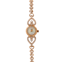 обзорное фото Золотые часы на руку с сердечками на браслете 036158  Женские золотые часы