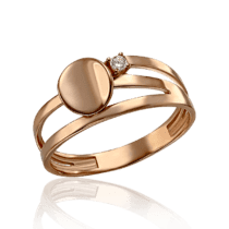 обзорное фото Золотое кольцо с фианитом Амелия 033286  Золотые кольца