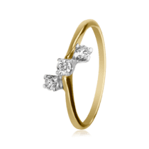 обзорное фото Кольцо с бриллиантами 129661  Золотые кольца с бриллиантами
