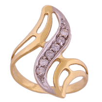 оглядове фото Золоте кільце з цирконієм 979