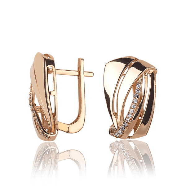 Золотые серьги с фианитами 031499 детальное изображение ювелирного изделия Золотые серьги с фианитом Золотые серьги с фианитами 031499 детальное изображение ювелирного изделия Золотые серьги с фианитом