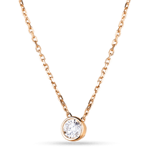 обзорное фото Золотое колье в красном золоте с фианитом 038238  Золотые колье с камнями