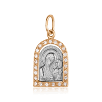 обзорное фото Золотой подвес Богородица 1,4,0241  Золотые подвески иконки