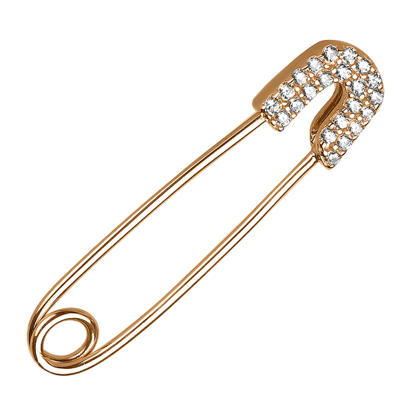 Золота булавка у червоному золоті з фіанітами 585 проби 038160 детальне зображення ювелірного виробу Золота булавка у червоному золоті з фіанітами 585 проби 038160 детальне зображення ювелірного виробу