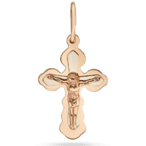 обзорное фото Золотой крестик с распятием Иисуса Христа 034625  Золотые подвески