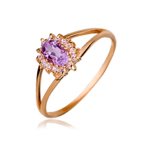 обзорное фото Золотое кольцо с аметистом 376615н Золотые кольца с аметистом обзорное фото Золотое кольцо с аметистом 376615н  Золотые кольца с аметистом