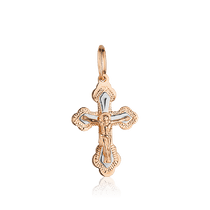 обзорное фото Золотой крестик с Распятием 029000 Детский золотой крестик обзорное фото Золотой крестик с Распятием 029000  Детский золотой крестик