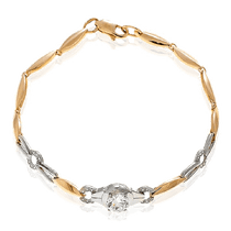 обзорное фото Золотой браслет для девушек с цирконием 036813 Золотые браслеты обзорное фото Золотой браслет для девушек с цирконием 036813  Золотые браслеты