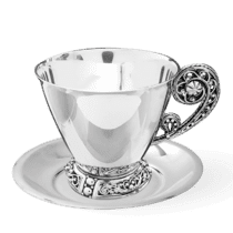 обзорное фото Серебряный набор чашка и блюдечко 038198  Наборы столового серебра