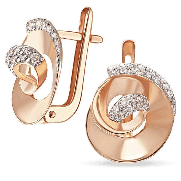 Золотые круглые серьги с фиантами 038933 детальное изображение ювелирного изделия Золотые серьги с фианитом Золотые круглые серьги с фиантами 038933 детальное изображение ювелирного изделия Золотые серьги с фианитом