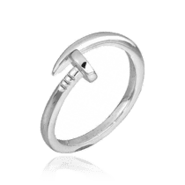 обзорное фото Серебряное фаланговое кольцо в стиле Картье 027011  Серебряные кольца