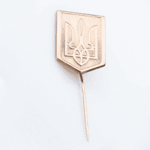 обзорное фото Значок Герб Украины из красного золота 031384  Украинская символика из золота и серебра