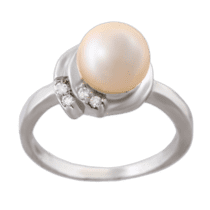 обзорное фото Серебряное кольцо с жемчугом 4232  Серебряные кольца