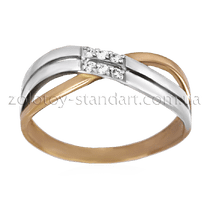 обзорное фото Золотое кольцо с бриллиантами 11742  Золотые кольца с бриллиантами