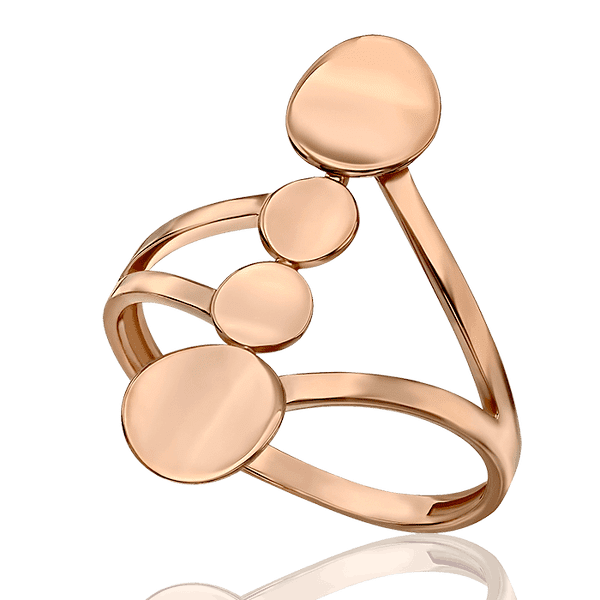 Кольцо из красного золота Зеркальные круги 033285 детальное изображение ювелирного изделия Золотые кольца