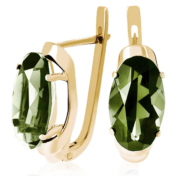 Сережки з зеленим аметистом 023602 детальне зображення ювелірного виробу Сережки з зеленим аметистом 023602 детальне зображення ювелірного виробу