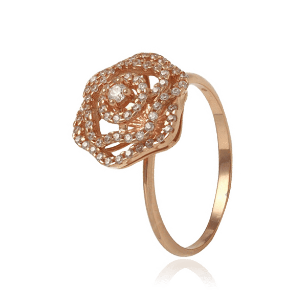 Золотое кольцо Цветок с россыпью фианитов 028590 детальное изображение ювелирного изделия Золотые кольца с фианитом Золотое кольцо Цветок с россыпью фианитов 028590 детальное изображение ювелирного изделия Золотые кольца с фианитом