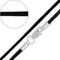 обзорное фото Шелковый шнурок с серебряной застежкой 6010/2,0  Шнурки с серебром