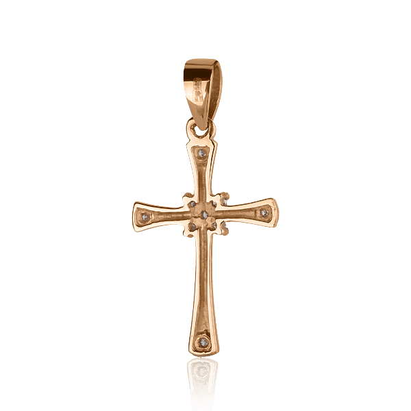 Золотой крестик с бриллиантами Золотой крестик с бриллиантами