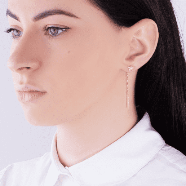 Золотые серьги цепочки 9206008 фото