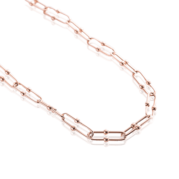 трендовое колье из золота с удлиненными звеньями