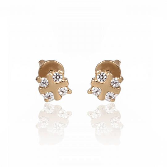 Золотые серьги-гвоздики с фианитами на закрутке 033198 детальное изображение ювелирного изделия Золотые серьги с фианитом Золотые серьги-гвоздики с фианитами на закрутке 033198 детальное изображение ювелирного изделия Золотые серьги с фианитом