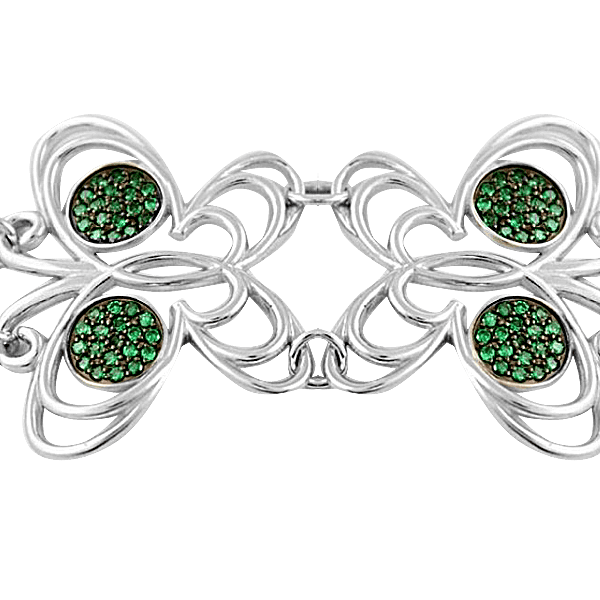 Серебряный браслет Бабочка с зелеными фианитами 029995 детальное изображение ювелирного изделия Серебряные женские браслеты Серебряный браслет Бабочка с зелеными фианитами 029995 детальное изображение ювелирного изделия Серебряные женские браслеты
