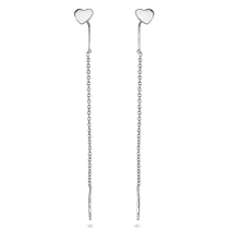обзорное фото Серьги - протяжки сердечки без вставок в серебре 039554 Серебряные серьги без вставок обзорное фото Серьги - протяжки сердечки без вставок в серебре 039554  Серебряные серьги без вставок
