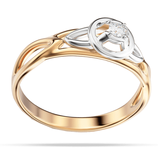Жіноча каблучка з одним діамантом Жіноча каблучка з одним діамантом