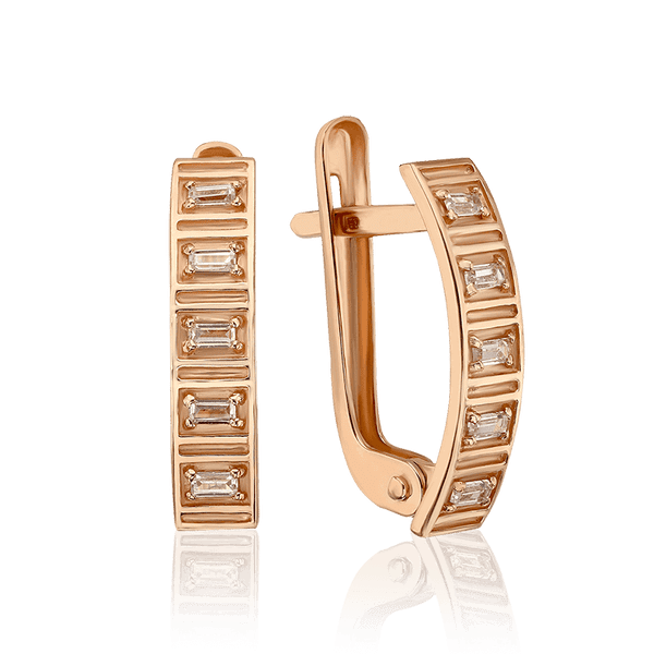 Серьги золотые с прямоугольными фианитами 035895 детальное изображение ювелирного изделия Золотые серьги Серьги золотые с прямоугольными фианитами 035895 детальное изображение ювелирного изделия Золотые серьги