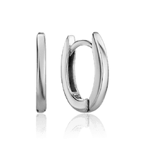 обзорное фото Сережки кольца из белого золота без камней 035676 Золотые серьги обзорное фото Сережки кольца из белого золота без камней 035676  Золотые серьги