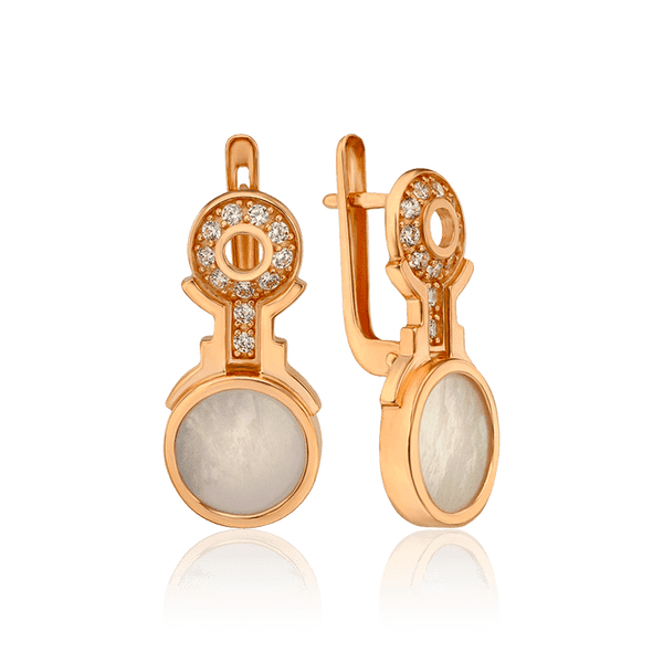 Золотые серьги с белыми вставками Противоположность 033416 детальное изображение ювелирного изделия Золотые серьги Золотые серьги с белыми вставками Противоположность 033416 детальное изображение ювелирного изделия Золотые серьги