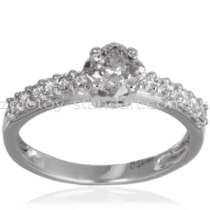 обзорное фото Золотое кольцо с бриллиантами R0125  Золотые кольца с бриллиантами