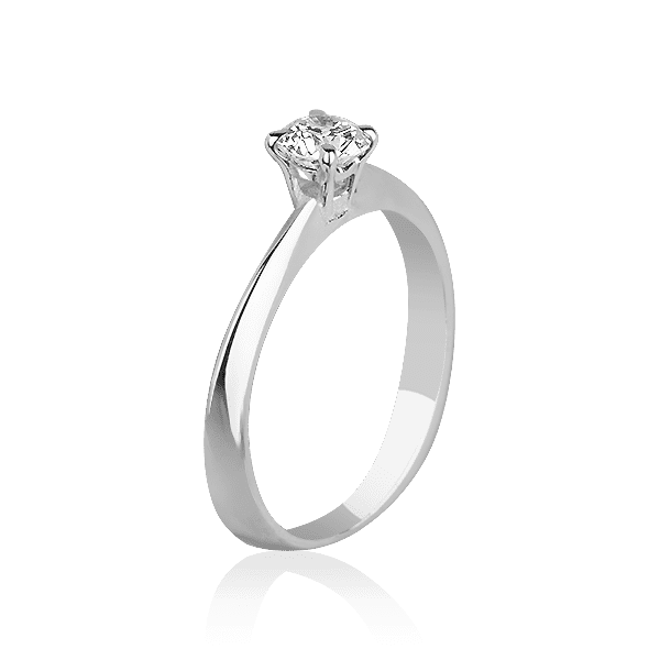 Кольцо из белого золота с бриллиантом 027114 Кольцо из белого золота с бриллиантом 027114