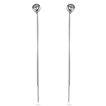 обзорное фото Серебряные серьги - протяжки с белыми фианитами 925 пробы 039632  Серебряные серьги с камнями