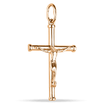 обзорное фото Золотой православный крестик без вставок 038865 Золотые крестики православные обзорное фото Золотой православный крестик без вставок 038865  Золотые крестики православные