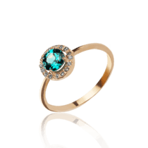 обзорное фото Золотое кольцо с кварцем 029739  Золотые кольца с кварцем
