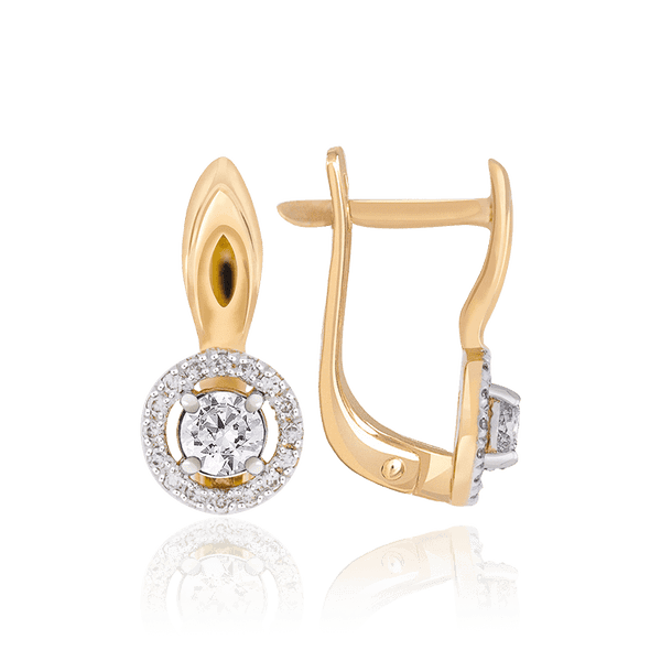 Золотые серьги с фианитами в лаконичном дизайне 036617 детальное изображение ювелирного изделия Золотые серьги Золотые серьги с фианитами в лаконичном дизайне 036617 детальное изображение ювелирного изделия Золотые серьги